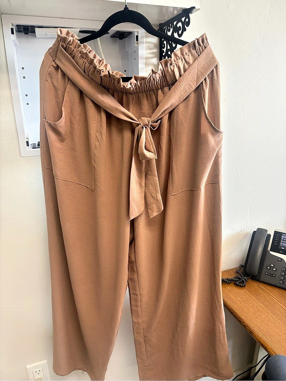 CUEPLY Womens Wide Leg Pants Plus Size High Waist Belted Flowy Lounge High Waist